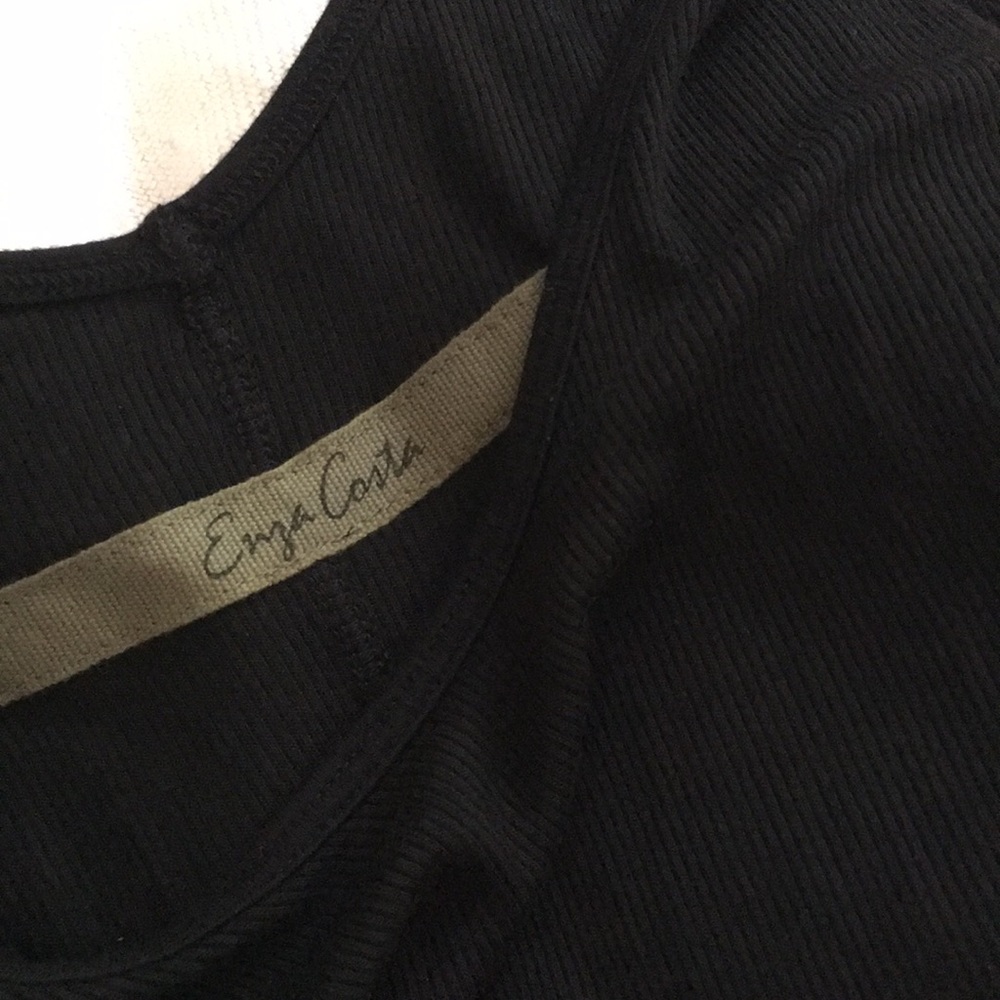 Enza Costa Black Ribbed Tank Midi Dress - Picture 5 of 5